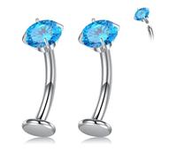 Briana Williams 14G Piercing ombligo tous Titanio Plata 10mm Rosa Púrpura Amarillo Azul CZ Anillo del vientre Piercings de banana Joyería para mujer Hombre