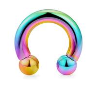 Briana Williams 316L Acero quirúrgico PA Anillo Circular Barbell Roscado internamente Herradura Rainbrow Piercing Joyería del Cuerpo