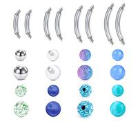 Briana Williams 8 Piezas Barras de Ombligo Piercing de Vientre Banana 14G Acero Quirúrgico Barra Curvada 6/8/10/12mm Joyería Piercing