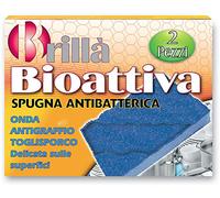 Briancasa - Esponjas bioactivas, antibacterianas, antiarañazos y Antideslizantes, 7 x 11 x 2,5 cm, 2 Unidades, Color Verde