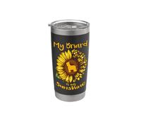 Briard is My Sunshine Sunflower Dog Paw Funny Puppy Lover Vaso térmico de acero inoxidable de doble pared