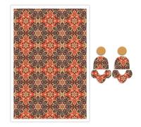 Briartw - 10 hojas de papel de transferencia de arcilla polimérica, diseño de azulejos florales étnicos, por hoja, 5.8 x 3.9 pulgadas, hojas de transferencia solubles en agua, calcomanías desechables