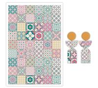 Briartw - 10 hojas de papel de transferencia de arcilla polimérica, patrón de azulejos marroquíes, por hoja, 5.8 x 3.9 pulgadas, hojas de transferencia solubles en agua, calcomanías desechables para