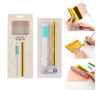 Briartw Herramienta para manualidades, bolígrafos de aluminio con calefacción y juegos de rollos de papel de aluminio dorado brillante, bolígrafo activo de calor, USB-5V, escribe, dibuja, traza y