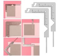 Briartw Juego de 2 tapas de libro, herramienta de cubierta de metal de acero inoxidable 5 en 1 para hacer portadas de libros, crear cubiertas de libros fuera de aglomerado, añade un toque personal a