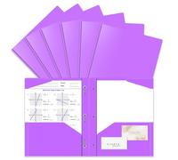 Briartw - Paquete de 6 carpetas de bolsillo de plástico morado con puntas, tamaño carta para estudiantes creativos, arte, música, teatro, programas de regalo y organización única