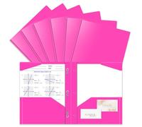 Briartw Paquete de 6 carpetas de plástico rosa con puntas, tamaño carta divertida para niñas, mujeres, escritura creativa, proyectos de arte, estudiantes de enfermería y estilo dulce