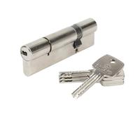 Bricard 17156 - Cilindro desmontable Astral 2, 9 de latón niquelado 10 pistones, 2 entradas 30+70, protección contra la perforación y la ganza. Tarjeta personal., Acero niquelado, 100 = 30+70