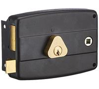 bricard 1842 cerradura de sobreponer horizontal fouillot 2 entradas Cilindro 5 pasadores izquierda, negro