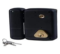 Bricard 1855 - Cerradura vertical batidora con 2 entradas cilindro de 5 pasadores izquierdos, color negro