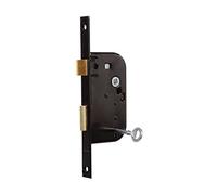 Bricard 2657 - Cerradura empotrada con Eje de 50 mm para Puerta de casa, Puerta Interior o de Servicio, Llaves de Seguridad 4 gargantas, Color Negro