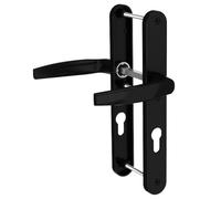 Bricard 788923 Conjunto de asas en placa Emetal. Soporte y soporte para puerta de entrada (para cilindro europeo). Lacado en negro.