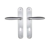Bricard 984050 - Juego de tiradores de zamak sobre placa para habitación, puerta interior, color: Plata