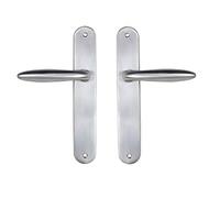 Bricard 984052 984052-Juego de Asas (zamak sobre Placa de esquece) para Puerta Interior sin Llave (caño de caña), Plata