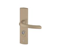 Bricard 9920191 - Juego de tiradores blindados sobre placa EMUST para puerta de entrada (para cilindro europeo), color ámbar