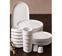 BRICARD Juego De Platos Bellon Blanco 27 Piezas - Vajillas Completas 6 Personas De Vajilla Porcelana - Con Platos Llanos, Platos Hondos Y Saleros - Platos Vajilla Para Microondas Y Lavavajillas