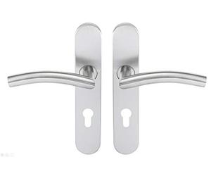 Bricard Tempo Classic 666473 - Juego de manijas de acero inoxidable con placa trasera para puerta delantera (para cilindro europeo)