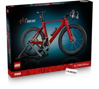 BRICK Flip Bicicleta de carreras LEGO - Bicicleta LEGO 11380 con azulejos impresos, iconos Legorad con neumáticos de goma, engranajes y soporte de rueda trasera como escritorio