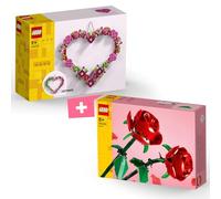 BRICK Flip Lego 40638 - Juego de 2 corazones decorativos y rosas 40460
