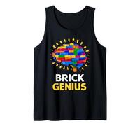 Brick Genius Master Builder bloquea la construcción de cumpleaños para niños Camiseta sin Mangas