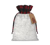 Brick Wall. Bolsa de Navidad a cuadros a juego con cordón, 4.7 x 6.9 pulgadas para Navidad, Halloween