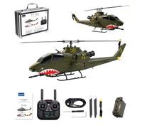 Brickaro 1/40 escala F112S AH-1 Cobra RC helicóptero militar, clase 200 2.4G 9 CH Stunt RC modelo de avión con conexión de rotor sin fluidez de dos hojas, modo 6G GPS mantenimiento de altura