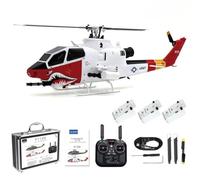 Brickaro 1/40 escala F112S AH-1 Cobra RC helicóptero militar, clase 200 2.4G 9 CH Stunt RC modelo de avión con conexión de rotor sin fluidez de dos hojas, modo 6G GPS mantenimiento de altura