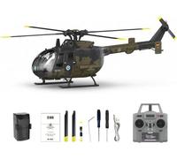 Brickaro C180 1/25 Scale RC Helicopter 2.4G 6CH Single Rotor Flybarless, Barómetro + TOF LiDAR Altitude Hold, Optical Flow Positioning, One Key Inverted Flight Takeoff/Landing (amarillo/RTF)