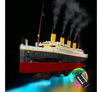 BrickBling Iluminación LED compatible con Lego Creator Expert Titanic Building Set 10294 (no modelo), kit de iluminación DIY con módulo de humo para el barco Titanic Luz decorativa para 10294