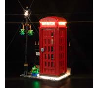 BrickBling Juego de Luces LED para Cabina telefónica roja de Londres Lego (sin Lego), Juego de iluminación Decorativa para Cabina telefónica roja de Londres Lego 21347, Juguetes creativos