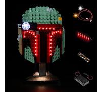 BrickBling Kit de iluminación LED para Casco de Grasa Lego Boba (Solo Luces, Bloque de construcción no Incluido, Juego de Luces LED Decorativas para Lego 75277 Boba Grasa máscara colectible