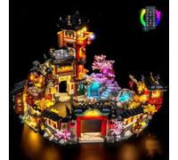BrickBling Kit de luz LED compatible con Lego NINJAGO City The Old Town 15th Anniversary, iluminación creativa compatible con Lego 71861, sin modelo, solo luces (RC versión Light)