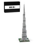 BrickCraftWorks Juego de bloques de construcción de la calle Burj Khalifa a escala 1/800, kit de bloques de construcción de monumentos de la ciudad, colección de modelos de arquitectura mundial