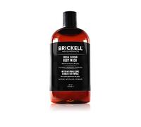 Brickell Men's Gel de ducha vigorizante para hombres, gel de ducha de limpieza profunda natural y orgánico con aloe, glicerina y jojoba, sin sulfatos, perfumado (madera de teca tropical, 473 ml)