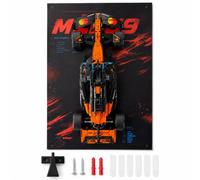 Brickify Expositor de pared compatible con LEGO McLaren MCL39 42228 - Kit | Pantalla de pared completa con póster de carreras de 508 x 762 mm, montaje discreto y fijaciones, compatible con LEGO McLaren