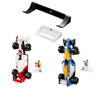 Brickify Soporte de pared compatible con LEGO Icons F1 Cars - Compatible con McLaren MP4/4 y Williams FW14B - Ayrton Senna y Nigel Mansell - Modelos no incluidos