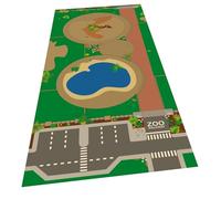 BrickMaps 32537001 - Ciudad - Zoo - Alfombra de juego para LEGO - Tamaño equivalente a Placa de construcción LEGO 3x7