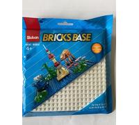 Bricks Base Placa Base de construcción Blanca, 16 cm x 16 cm, Compatible con Bloques de construcción, M38-B0832-B