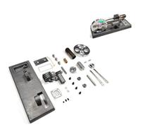 Bricksdiytoy ENJOMOR - Kit de motor Stirling tipo γ, modelo de experimento de física DIY con volante luminoso, construcción de acero inoxidable y aleación de aluminio, regalos educativos STEM para
