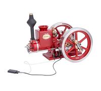 Bricksdiytoy RETROL HM-01 - Modelo de motor Hit & Miss de 7 cc, acero inoxidable 304 mecanizado CNC, acabado electroforético rojo, diseño de volante doble, arte mecánico educativo, para coleccionistas