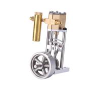 Bricksdiytoy V1313 Mini modelo de máquina de vapor vertical - Kit de metal de un solo cilindro con mecanismo reversible, pantalla funcional alimentada por vapor, ingeniería de precisión para
