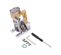 Bricksdiytoy V1313 Mini modelo de máquina de vapor vertical - Kit de metal de un solo cilindro con mecanismo reversible, pantalla funcional alimentada por vapor, ingeniería de precisión para