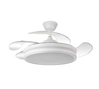 Brico Eléctrico Ventilador De Techo Bayomo Con Luz LED 59W - Motor DC Silencioso - Aspas Retráctiles - Mando A Distancia - Función Verano Invierno - Blanco