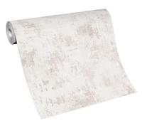 BRICOFLOR Papel Pintado Simple con Aspecto de Yeso, Papel Pintado Liso en Blanco y Gris para Pared, Ideal para Pasillo y Salón, con Estructura de Yeso