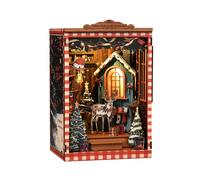 Bricolaje Book Nook Nevada Blanca Pabellón Sujetalibros de Madera y Puzzle 3D con Luz LED, Juego de Manualidades Adultos, Book Nook Kit