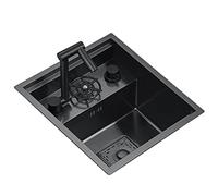 Bricolaje Fregadero Invisible De Acero Inoxidable Fregadero Integrado De Cocina Multifuncional Lavabo De Verduras con Lavavasos Mini Ranura Individual En La Barra Herramientas