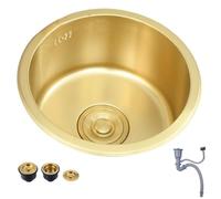 Bricolaje Fregadero Redondo Dorado 32/36/40cm Fregadero Acero Inoxidable Cafetería Estudio Lavabo Verduras Vehículos Recreativos Nueva Decoración Hogar Apartamento Cocina Piscina Agua. Herramientas (