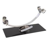Bricolemar Jamonero Profesional Flores Cortes de Acero Inoxidable, Modelo C Balancín, Base Negra 50x19.5 cm, Sistema Ajustable, Metalico, con Cabezal Mejorado para Corte Óptimo Edicion Especial Kabra