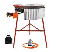 Bricolemar Paellero 50cm Gas + Paellera 55 cm + Paravientos Ondulado + Soporte + Regulado y Manguera +Delantal Negro de Regalo
