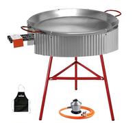 Bricolemar Paellero 60cm Gas + Paellera 70 cm + Paravientos Ondulado + Soporte + Regulado y Manguera +Delantal Negro de Regalo